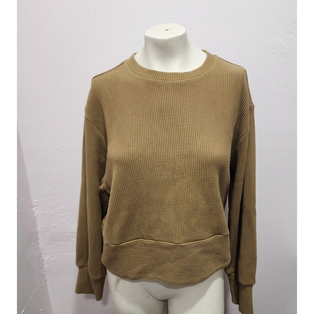 Varley Maybrook Boxy Rib Sweatshirt Womens SZ Medium Antique Bronze Lagenlookβ